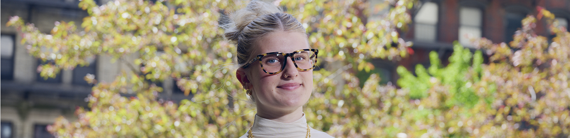 FIT student outdoors on campus