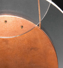 Heather Kosch - Harmonic Collection - Copper plate, Plexiglass, blood wood, brass screws, and leather cording.<br />
Heather Kosch - Harmonic Collection - Copper plate, Plexiglass, blood wood, brass screws, and leather cording.<br />