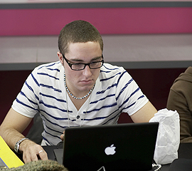 Student in Advertising design class. 