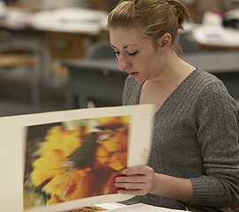 student with art