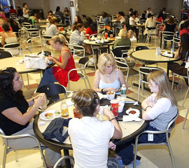 FIT at nite students in cafeteria