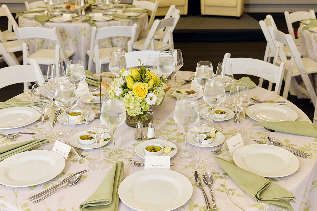 Table set up for a formal lunch