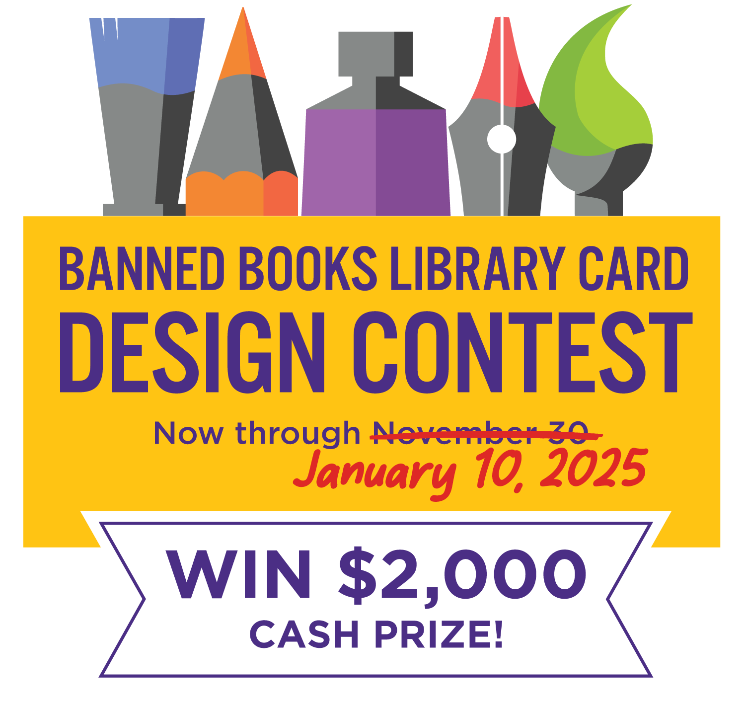 QPL’s Banned Books Library Card Design Contest Poster