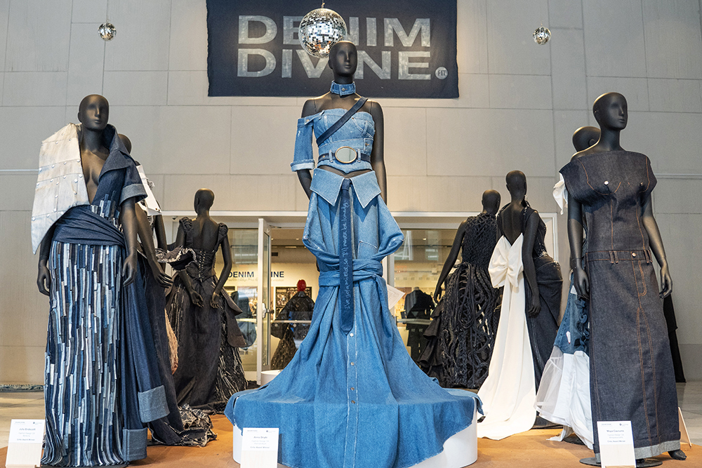 FIT Fashion Design AAS Denim Divine project displayed in the Art and Design gallery at FIT