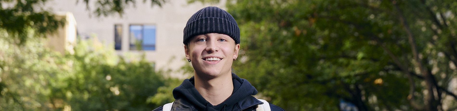 FIT student outdoors on campus